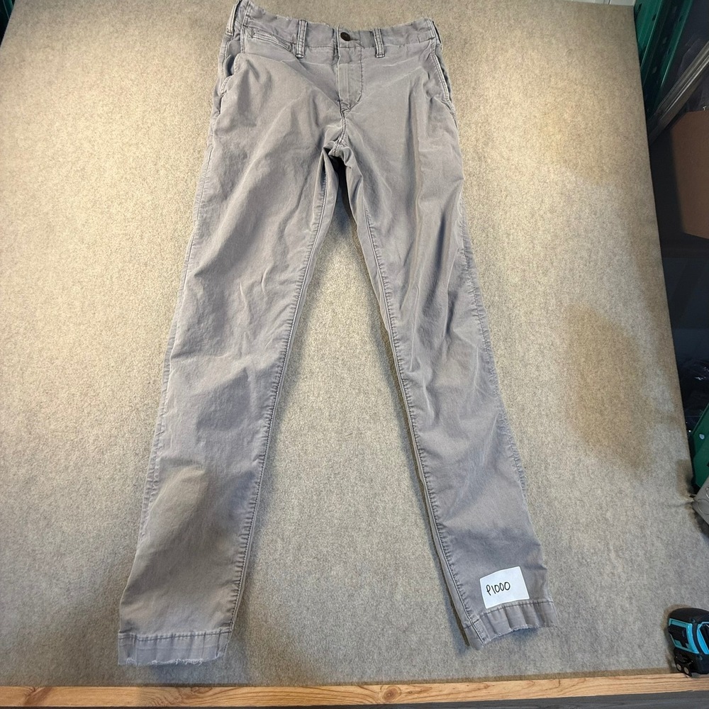 American Eagle Mens Slim Straight Chino Pants Gray 29x34 Stretch Cotton